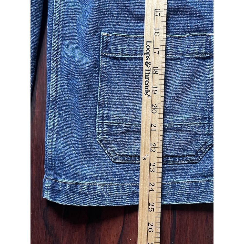 Madewell Chore Coat Blue Dark Wash Denim Vintage Inspired Fair Trade Women's XL - Picture 10 of 11